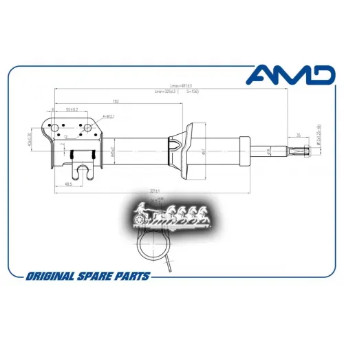 Амортизатор Daewoo Matiz 98- Передн.прав.масл. AMD 