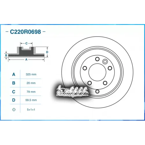 Диск Тормозной Land Rover Discovery Iii (L319) 02/2005 - По Н.в. Задн. CWORKS 