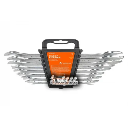 Набор Ключей Рожковых 8 Пр. (8*10.10*12.12*13.14*15.13*17.17*19.19*22.22*24Мм) AIRLINE 