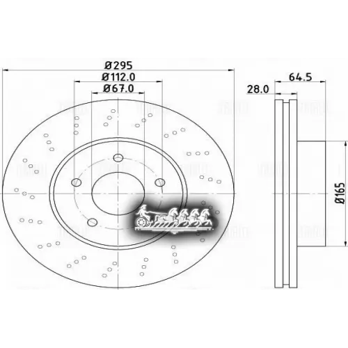 Диск Тормозной Mercedes W204/W212 09- Передний D 295Мм.с Перфорацией Trialli DF 150113