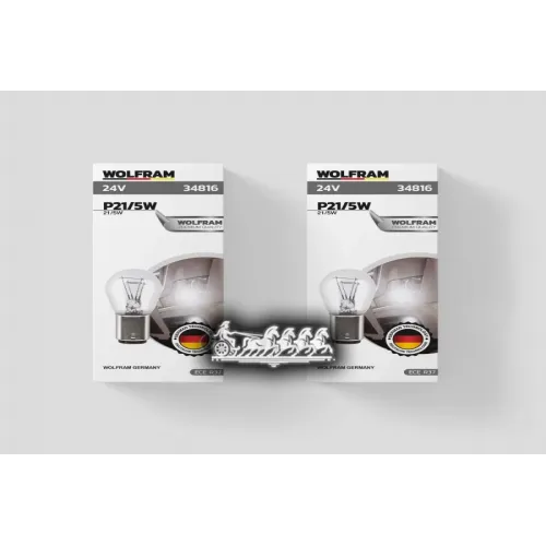 Лампа 24V P21/5W 21/5W Bay15d Wolfram 1 Шт. Картон  WOLFRAM 
