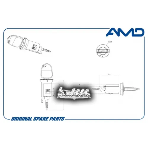Замок Зажигания Daewoo Nexia Личинка С Ключом AMD 
