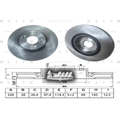 Диск Тормозной Hyundai/Kia I40/Ceed/Optima 10- Blitz 