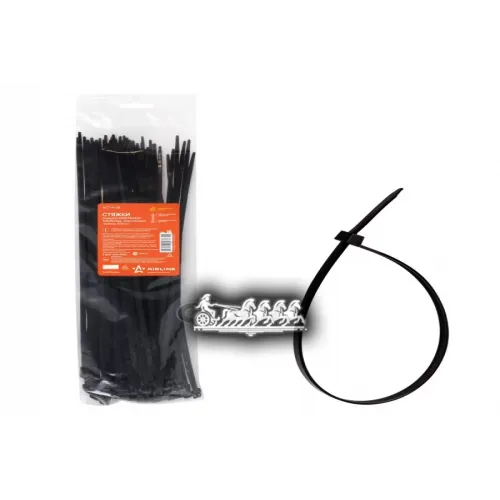 Стяжки (Хомуты) Кабельные 4.8*350 Мм. Пластиковые. Черные. 100 Шт. AIRLINE 