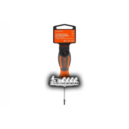 Отвертка Шлицевая Sl2.5x75 С Эргономичной Рукояткой Магнитная Пласт.подвес AIRLINE 