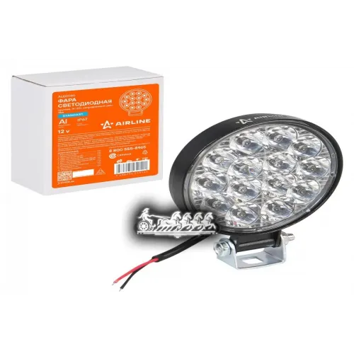 Фара Светодиодная Круглая 14Led, Направленный Свет, 14Вт, 83Х83х22мм, 12В, Standart AIRLINE 