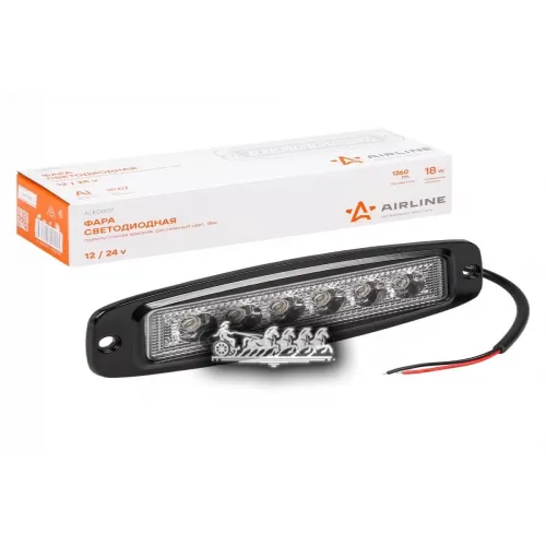 Фара Светодиодная Прямоугольная Врезная. 6 Led Рассеянный Свет. 18W (185Х60х35) 12/24V AIRLINE 