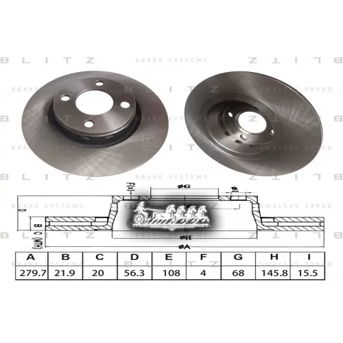 Диск Тормозной Audi 80 91- Перед. (Мин. 2 Шт.) Blitz 