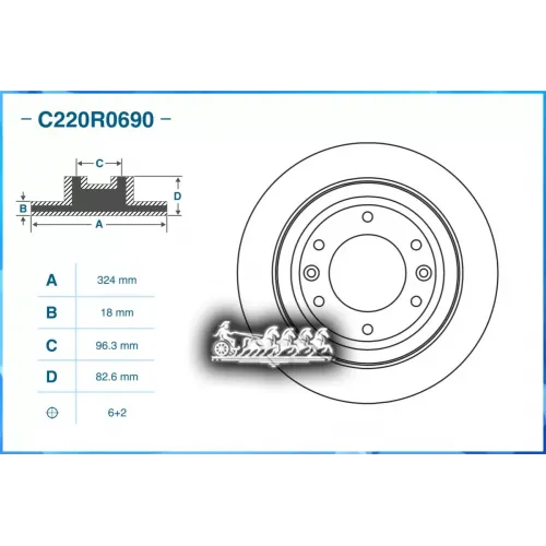 Диск Тормозной Hyundai H-1 Cargo (Tq) 02/2008 - По Н.в. Задн. CWORKS 