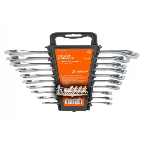 Набор Ключей Комбинированных 10 Предметов (8.9.10.12.13.14.15.16.17.19Мм) Пласт. Держатель AIRLINE 