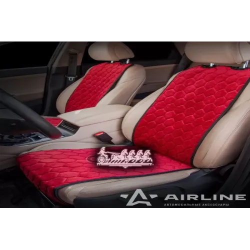 Накидки Алькантара, Передние (2 Шт.), Красные, Универсальные AIRLINE 