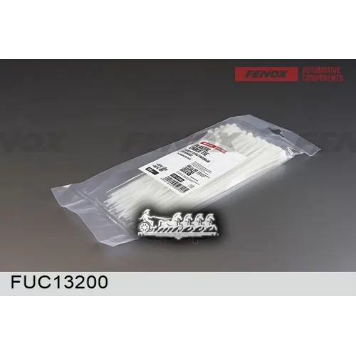Хомут Пластиковый (Стяжка) 3*200 Мм 100 Штук, Белый FENOX 