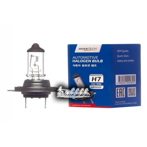 Лампа H7 24V 70W, 1600 Lm AVANTECH 
