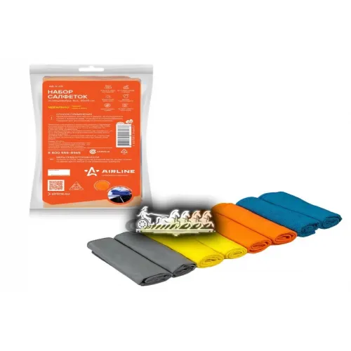 Набор Салфеток Прямоугольники Из Микрофибры 30*30 См (В Упак. 8 Шт.) AIRLINE 