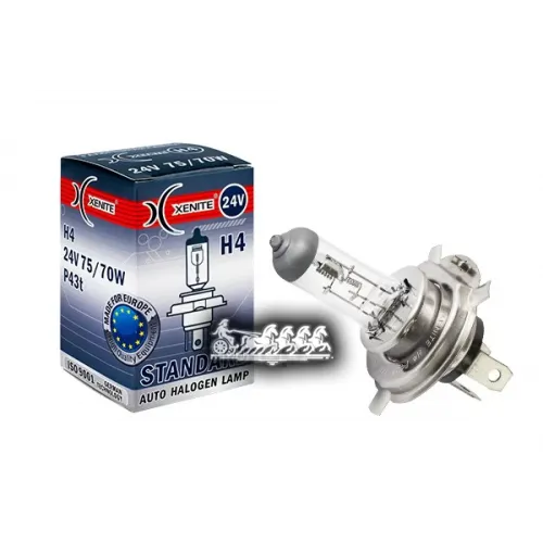 Галогенные Лампы (12V) H4 Standard (24V) (Упаковка 1 Шт.) Xenite 
