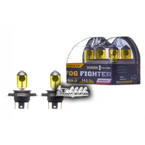Лампа H4 12V 60/55W (120/110W) 3000K (Ярко-Желтый Свет) (Компл. 2 Шт.) AVANTECH 