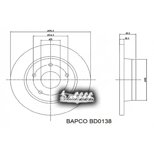 Диск Тормозной Mazda 3 2.0-2.3 03-/5 1.6-2.0 05- Задний BAPCO 
