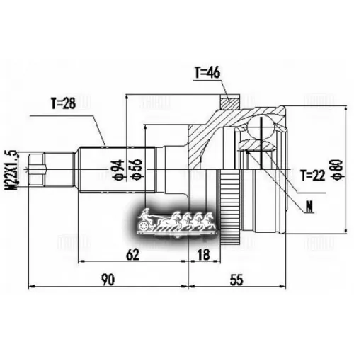 Шрус Kia Spectra 00- Ижевск 1.6I At Abs46 Наруж. Trialli 