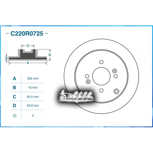 Диск Тормозной Hyundai Accent Iii (Mc) 11/2005 - 11/2010 Задн. CWORKS 