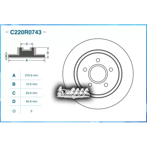 Диск Тормозной Ford C-Max (Dm2) 02/2007 - По Н.в. Задн. CWORKS 