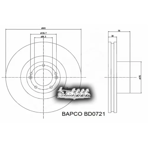 Диск Тормозной Kia Sorento 2.4/3.5/2.5Crdi 02- BAPCO 