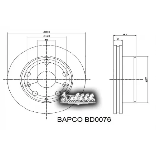 Диск Тормозной Mazda 6(Gg) -07 Перед.вент. BAPCO 