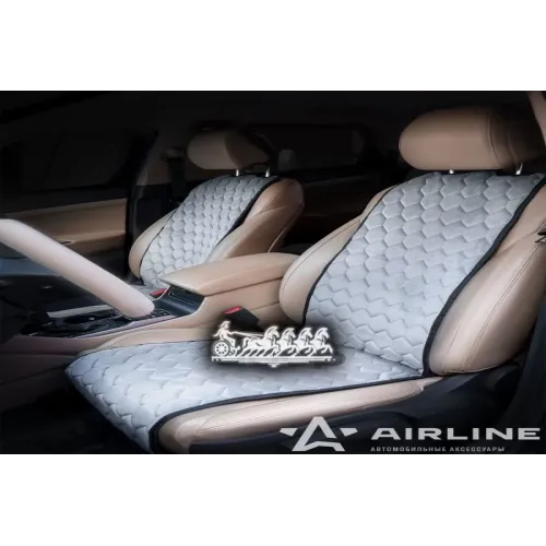 Накидки Алькантара. Передние (2 Шт.). Серые AIRLINE 