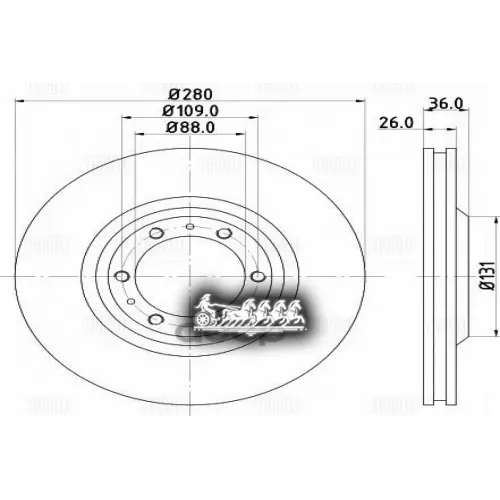 Диск Тормозной Opel Frontera 95-/Great Wall Hover 05- Передний Trialli DF 270303