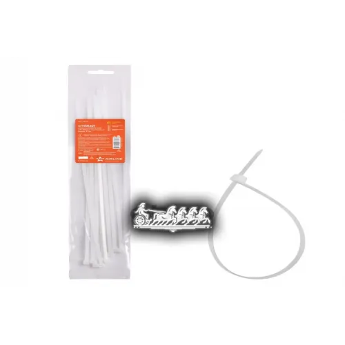 Стяжки (Хомуты) Кабельные 4.8*350 Мм. Пластиковые. Белые. 10 Шт. AIRLINE 