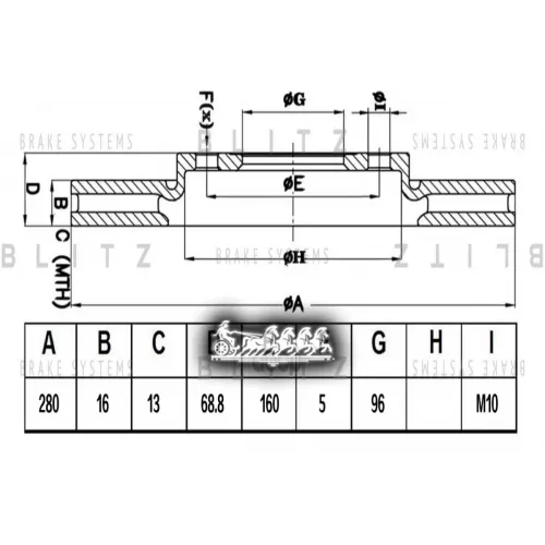 Диск Тормозной Ford Transit 06- Задн. Blitz 