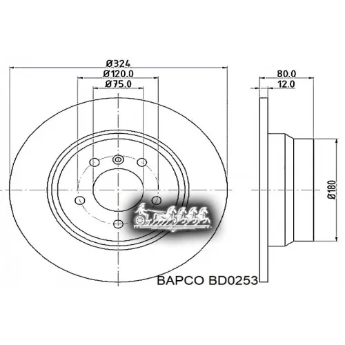Диск Тормозной Bmw X5 E53 3.0-4.4 00- Задний BAPCO 