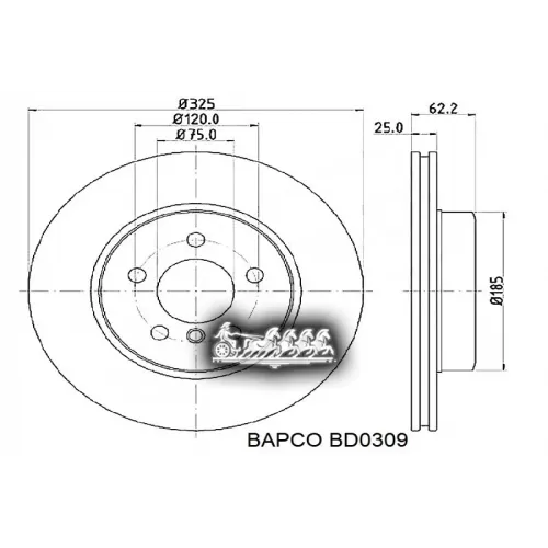 Диск Тормозной Bmw X3 04- Передн. BAPCO 