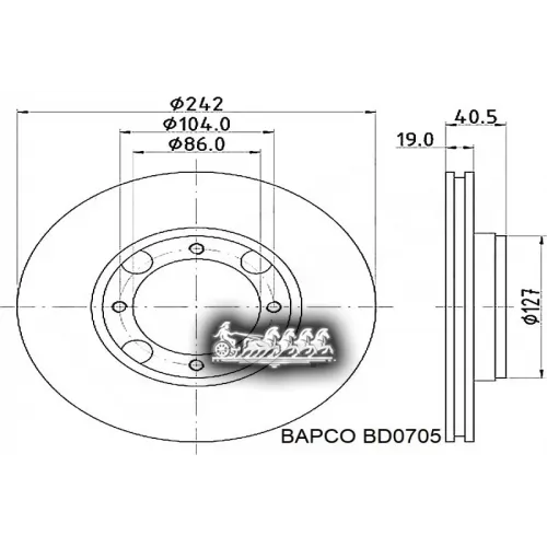 Диск Тормозной Hyundai Accent 85- Перед. BAPCO 