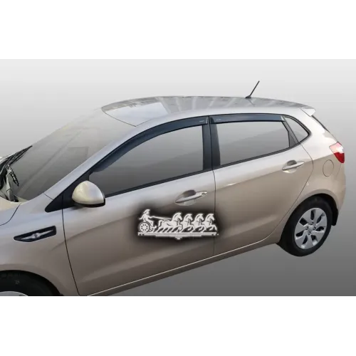 Дефлекторы Накладные Kia Rio 12-> Хетчбек (К-Т 4Шт) Voron Glass Def00244 Voron Glass 
