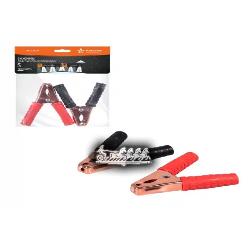 Зажимы (Крокодилы) Для Пусковых Проводов S (2 Шт.) (150А. 10Х9см) (Sa-150-P) AIRLINE 
