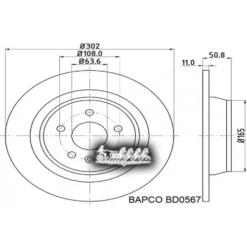 Диск Тормозной Ford Galaxy/Mondeo/S-Max 06- Задн. BAPCO 