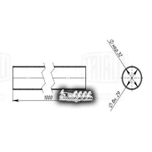 Труба Глушителя 32X1000 (D=32X1.5. L=1000Мм) Trialli 