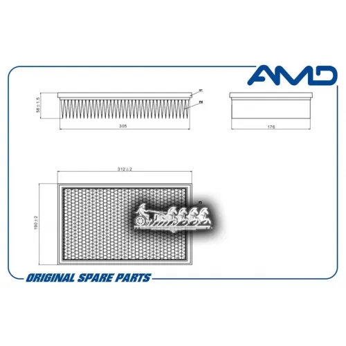 Фильтр Воздушный Volkswagen Transporter 03- 2.0 AMD 