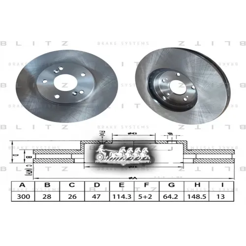 Диск Тормозной Honda Cr-V Ii 16 05-06/Accord 16 03- Передний Вент. D 300Мм. Blitz 