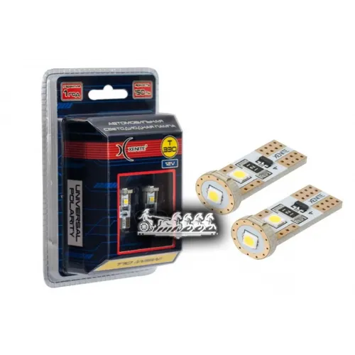 Светодиодная Лампа T330 (T10/W5w) (Ярк. 150Lm) 12V 4300K (Блистер 2 Шт.) Xenite 
