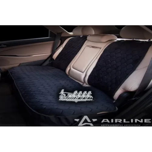 Накидка Алькантара. Задняя (3 Предмета). Черная. Универсальная AIRLINE 