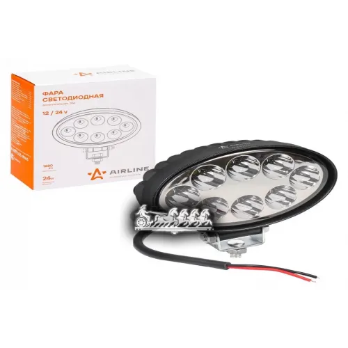 Фара Светодиодная Овальная 8Led, Направленный Свет, 24Вт, 140Х86х55мм, 12/24В AIRLINE 