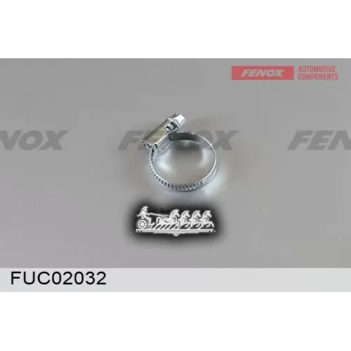 Хомут Червячный 20-32-Х Оцинкованный FENOX 