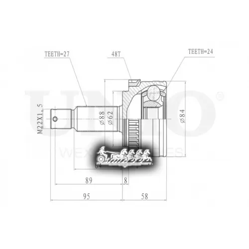 Шрус Kia/Hyundai Sportage/Ix35 10- Внеш. UNIO 