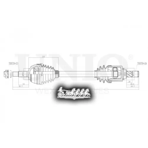 Привод В Сборе Nissan/Renault Note/Micra/Megane 02- Перед.лев. UNIO 
