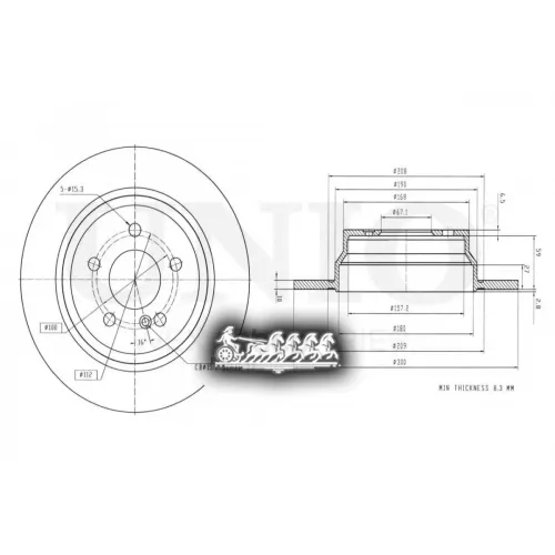 Диск Тормозной Mb E(W211/212) Задн. UNIO 