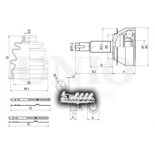 Шрус Daewoo Nexia 94- Внеш. UNIO 