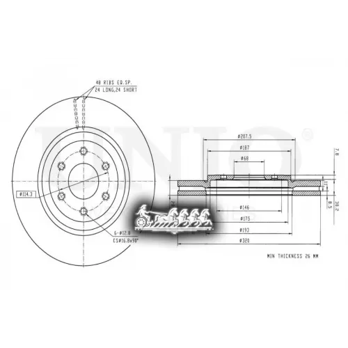 Диск Тормозной Nissan Pathfinder 05- Перед. UNIO 