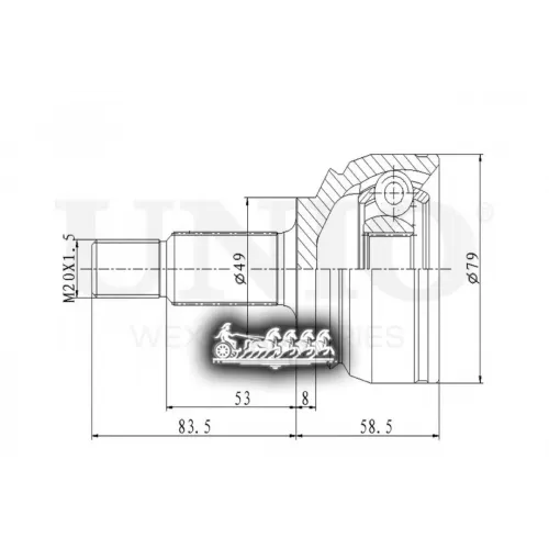 Шрус Lada X-Ray 16- Внеш. UNIO 