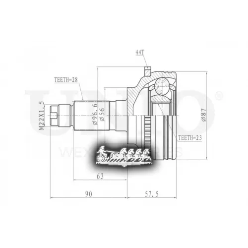 Шрус Mazda 6 02- Внеш. UNIO 